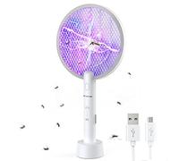 TMACTIME 2 in 1 Racchetta zanzara elettrica, ricaricabile tramite USB, illuminazione a LED con batteria, 4000 V racchetta zanzara insetti, adatta per casa, camera da letto, giardino, balcone