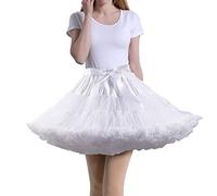 Tmade Gonna da Donna in Tulle, Tutù con Sottogonna, Multistrato, Gonfia, per Cosplay e Feste, bianco, Taglia unica