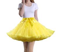 Tmade Sottogonna Tutu da donna in tulle multistrato gonfia da festa per cosplay, Giallo, Taglia unica