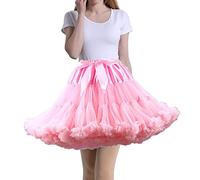 Tmade Gonna da donna in tulle, per feste, multistrato, per cosplay, Purepink, Taglia unica