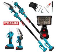 TMAKOTA Kit Potatura 4 in 1 Cesoia Motosega 2 Batterie 48V con Asta Telescopica