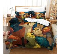 TMBKSDLLB Creature del Bosco Set Housse Couette 3P Qualità Hotel Con Cusciniere Cerniera Ultra-Morbida Ipollergenica Pelle-Dolce Lavabile Super King(260x220cm)