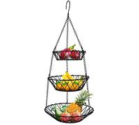 TMBMLPP Cesto di Frutta da Appendere a 3 Ripiani Cesto da Appendere alla Frutta Cesto Portaoggetti Portafrutta Moderno da Appendere alla Verdura Cesto da Cucina da Appendere per Cucina e Ristorante