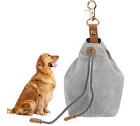 TMBMLPP Sacchetti Impermeabile Porta Premi per Cani Addestramento Grigio Porta Bocconcini Premietti Custodia Tela Marsupio Croccantini