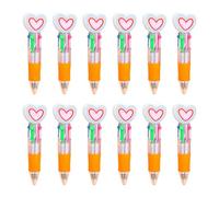 Tmboryuu 12 penne multicolore a tema San Valentino, 4 penne colorate in 1, per scambio, regalo e appunti quotidiani, penne per bambini