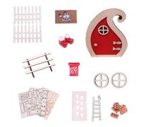 Tmboryuu 20Pcs Legno Naturale Resina Accessori Natale Piccole Porte Vacanze Progetto Artigianale Per Tutte Le Età Casa Delle Bambole Porta Set Di