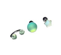 Tmboryuu 3PCS Matte Green Ear Cuff e Studs Set Acciaio Metallo Acciaio Orecchini per Le Donne Moda Orecchio Osso Gioielli Regalo di Tutti I Giorni Orecchini