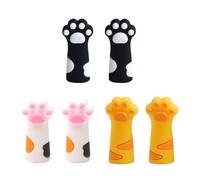 Tmboryuu 6Pcs Cartoon Cats Artiglio Matita Caps Chewingproof Silicone Matita Tip Protector Covers Per Kid Studente Classe Ricompensa Tappi Penna di Gomma