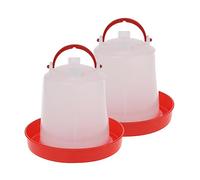 Tmboryuu Abbeveratoio automatico per pollame, mangiatoia per pulcini, contenitore per acqua con maniglia per il trasporto, grande capacità da 1,5 l, per animali domestici, uccelli, pollame e zaini per