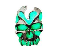 Tmboryuu Anelli di Halloween regolabili gotico teschio con bagliore fluorescente scheletro accessorio unico punk aperto anelli, Misura unica, come descritto, come descritto