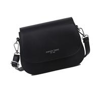 Tmboryuu Borsa a tracolla in ecopelle alla moda per le donne con patta color caramella copre piccola borsa a tracolla con tracolla regolabile modello lettera borsa a tracolla, Nero , One Size