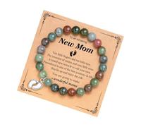 Tmboryuu Bracciale ' amicizia con calcedonio con paillettes modificabile Gioielli in pietra naturale per le donne abbinamento Bestie Present Concept braccialetto ' amicizia con paillettes