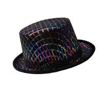 Tmboryuu Cappello a cilindro con motivo con glitter Evidenzia la durevolezza in poliestere per anni Utilizza un elegante cappello a quadretti