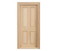 Tmboryuu Case delle bambole in legno non verniciato Porta e finestra per 1 12 Scale Hands-on Progetti Personalizzabili Artigianato Attrezzature Miniature Bambole Accessori Non Verniciato