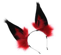 Tmboryuu Cerchietto peloso in peluche con orecchie da diavolo, per donne e adolescenti, gioco di ruolo, anime, cameriera, festa, costume, serie scura, strumento per lo styling dei capelli, fascia per