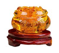 Tmboryuu Ciotola del tesoro della ricchezza gialla decorazione portafortuna portafortuna Feng Shui cinese cristallo lingotti d'oro Feng Shui cinese