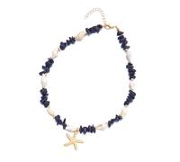 Tmboryuu Collana leggera e confortevole con ciondolo a forma di stella marina e conchiglie per una giornata calda, accessori per abbigliamento con pietre frantumate e conchiglie, Misura unica, come