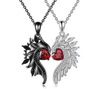 Tmboryuu Collane con ciondolo a forma di ala di angelo diavolo gioielli in lega di compleanno donne uomini ragazze collana