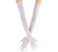 Tmboryuu Eleganti guanti estesi per le braccia in tulle trasparente, comode maniche elastiche per le donne, guanti da per occasioni formali e abiti casual