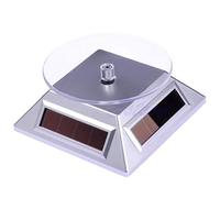 Tmboryuu Espositore rotante per giradischi a energia solare, utilizzato per gioielli, orologi, fotocamere, hobby, collezione, mostre, pubblicità, organizer, con cassetti, bianco