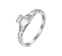 Tmboryuu Fedi nuziali irlandesi Claddagh artigianali da robusti disegni in acciaio per le coppie cercano una miscela di tradizione ed eleganti anelli di promessa per coppie, Steel Color, come