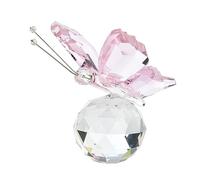 Tmboryuu Figurine di farfalla di cristallo con base a sfera di vetro statue di vetro figurine animali per la decorazione domestica ornamento volante con base a sfera figurina