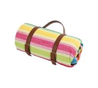 Tmboryuu Grande coperta da picnic da 150 x 200 cm con strato di spugna da 4 mm e cinturino in pelle, adatta per esterni con cinturino in pelle ispessita, tappetino da picnic