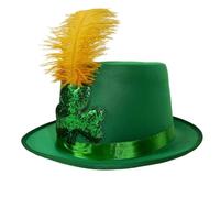 Tmboryuu Leprechaun Homburg vacanza copricapo verde Panama cappello Porkpie cappello regalo a vacanza Costume accessorio Leprechaun copricapo verde uomo donna