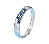 Tmboryuu Moda Van-Gogh Starry-Sky Coppia Per Donne Uomini Romance Finger Regolabile Aperto Studente Regalo di Compleanno Gioielli Cielo Stellato, Misura unica, come descritto, come descritto