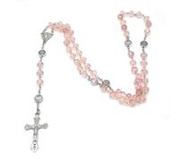 Tmboryuu Rosario con perline cattoliche, collana per donne e uomini, crocifisso con ciondolo a forma di croce, amuleto, gioielli religiosi, rosario, Misura unica, come descritto, come descritto