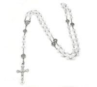 Tmboryuu Rosario con perline cattoliche, collana per donne e uomini, crocifisso con ciondolo a forma di croce, amuleto, gioielli religiosi, rosario, Misura unica, come descritto, come descritto