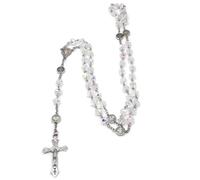 Tmboryuu Rosario con perline cattoliche, collana per donne e uomini, crocifisso con ciondolo a forma di croce, amuleto, gioielli religiosi, rosario, Misura unica, come descritto, come descritto