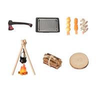 Tmboryuu Simulazione 1/12 Mobili da Campeggio in Miniatura e BBQ Set per Casa delle Bambole Picnic Decorazione Artigianale Casa di Bambola Accessori Scena Esterna
