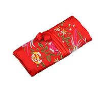 Tmboryuu Tradizionale custodia da viaggio in seta con elegante ricamo cinese borsa organizer per gioielli borsa ricamata per donne e ragazze ornamenti custodia