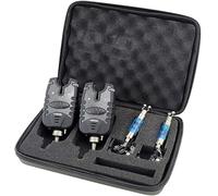 TMC 2 x Allarme per pesca alla carpa e set swinger illuminato, LED blu, resistente all'acqua