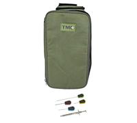 TMC Glug Bag con 6 vasi, set di 4 attrezzi per esche e pinza per boilie, per pesca alla carpa, Verde e nero., Borsa per il trasporto e la conservazione