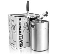 TMCRAFT 5 litri (170 oz), mini botte Growler, sistema a pressione in acciaio inox con rubinetto regolabile, può mantenere le bevande fresche e gassate per birre domestiche e artigianali