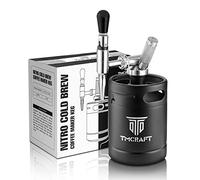 TMCRAFT Macchina da caffè Nitro Cold Brew da 64oz in acciaio inox Stout Cream rubinetto e valvola di scarico della pressione, Barile di caffè azoto