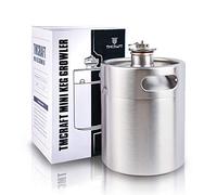 TMCRAFT Mini barile in acciaio inossidabile da 2 litri, coltivatore di birra portatile con tappo progettato per valvola di scarico per mantenere la bevanda fresca