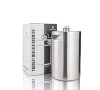 TMCRAFT Mini Growler Keg, Barile Portatile in Acciaio Inox Con Coperchio a Spirale Esagonale per Birra Artigianale e a Botte, 5 Litri