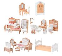 Tmefoy 32 pezzi Set di mobili per casa delle bambole, Accessori in plastica per casa delle bambole, Per la decorazione della casa delle bambole, adatto agli appassionati di case delle bambole