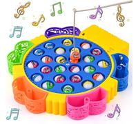 Tmefoy Gioco Pesca Pesci per Bambini, Pesca Pesciolini Gioco con 24 Pesciolini, 4 Canna da Pesca e Cesto di Pesce Musicale Montessori Gioco Pesca Regalo per Ragazzo Ragazza 2 3 4 5 6 Anni