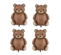 Tmefoy Palloncini a forma di orso, 4 pezzi, con orso a elio, 89 x 65 cm, palloncini in pellicola, per animali, orso bruno, decorazione di compleanno, adatto per San Valentino, feste di compleanno