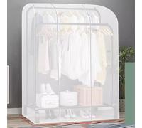 Tmendy Copertura Trasparente per Appendiabiti Antipolvere con Cerniere Durevoli/Protezione Impermeabile per Abbigliamento,Custodia per Abiti,Copri Vestiti Antipolvere A,110cm