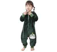 TMEOG Sacco Nanna con Piedini 2 Tog Invernale Pigiama Intero Neonato Pigiamone Pile Bambina Bambino Pagliaccetto Neonato Tutina a Maniche Lunghe Sacco Nanna con Gambe 1-6 Anni(Verde scuro,90)