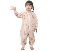 TMEOG Sacco Nanna con Piedini 2 Tog Invernale Pigiama Intero Neonato Pigiamone Pile Bambina Bambino Pagliaccetto Neonato Tutina a Maniche Lunghe Sacco Nanna con Gambe 1-6 Anni(Pelle rosa,130)