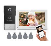 TMEZON 7 pollici Tuya App 1080P Wifi Smart Videocitofono citofono con campanello cablato APP/Password/Scheda magnetica TouchScreen