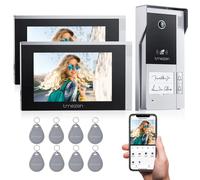 TMEZON 7 pollici Tuya App 1080P Wifi Smart Videocitofono citofono con campanello cablato APP/Password/Scheda magnetica TouchScreen