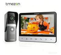 TMEZON V-20 Videocitofono a 4 fili, Citofono con campanello, Videocitofono con telecamera, Display a colori da 7 pollici, 120 ° Telecamera con Ampio Angolo di Visione
