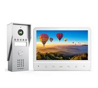 TMEZON Videocitofono a 4 fili, Citofono con campanello, Videocitofono con telecamera, Display a colori da 7 pollici, 120 ° Telecamera con Ampio Angolo di Visione